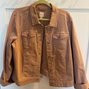 J. Jill Dusty Pink Jean Jacket 1X